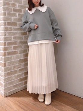 「earth music&ecology（アースミュージックアンドエコロジー）のアイテム（スウェット）」を使った、makophithさん（レディース・153cm）の春コーディネート