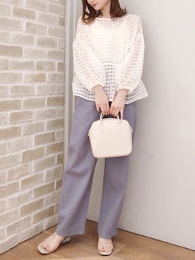 「earth music&ecology（アースミュージックアンドエコロジー）のアイテム（ボストンバッグ）」を使った、makophithさん（レディース・153cm）の春コーディネート