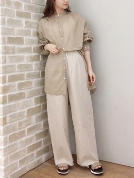 「earth music&ecology（アースミュージックアンドエコロジー）のアイテム（タンクトップ）」を使った、makophithさん（レディース・153cm）の春コーディネート