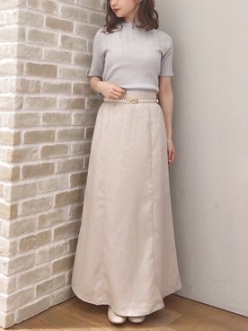 「earth music&ecology（アースミュージックアンドエコロジー）のアイテム（ベルト）」を使った、makophithさん（レディース・153cm）の春コーディネート