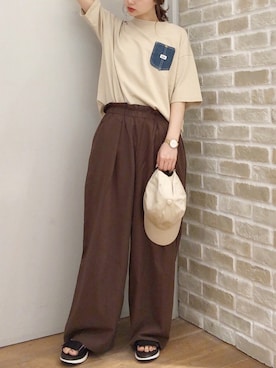 「Lee（リー）のアイテム（帽子）」を使った、makophithさん（レディース・153cm）の春コーディネート