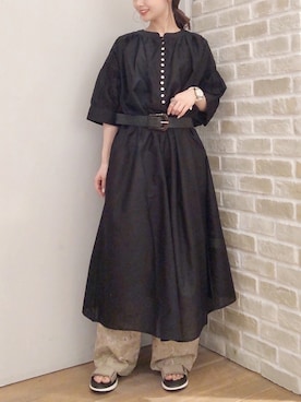 「earth music&ecology（アースミュージックアンドエコロジー）のアイテム（ベルト）」を使った、makophithさん（レディース・153cm）の夏コーディネート