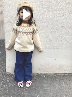 「5歳」｜「アイテム（バレエシューズ）」を使った、s_c_iさん（キッズ・90cm）の冬コーディネート