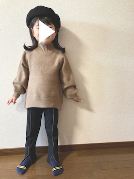 「ブラウンコーデ」｜「アイテム（レギンス/スパッツ）」を使った、s_c_iさん（キッズ・90cm）の冬コーディネート