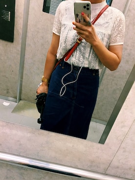 「アイテム（折りたたみ傘、シルバー系）」を使った、みみみさん（レディース・153cm）の夏コーディネート