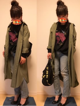 「Miminy Piminy（ミミニー ピミニー）のアイテム（シューズ）」を使った、あんみつさん（レディース・154cm）の冬コーディネート