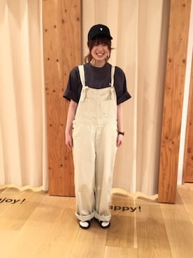 「SMITH'S（スミス）のアイテム（サロペット/オーバーオール）」を使った、しんかいさん（レディース・159cm）の春コーディネート