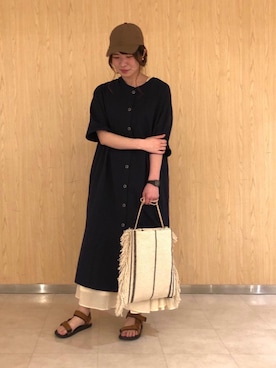 「DISCUS（ディスカス）のアイテム（ワンピース/ドレス）」を使った、しんかいさん（レディース・159cm）の春コーディネート