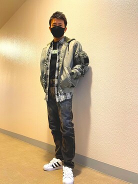「DIESEL（ディーゼル）のアイテム（ブルゾン）」を使った、okayan104さん（メンズ・165cm）の冬コーディネート