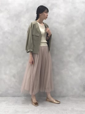「ドッキングワンピ」｜「アイテム（ブルゾン）」を使った、chieveryさん（レディース・165cm）の春コーディネート