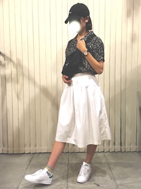 「one way（ワンウェイ）のアイテム（帽子）」を使った、Pなっつさん（レディース・168cm）の夏コーディネート