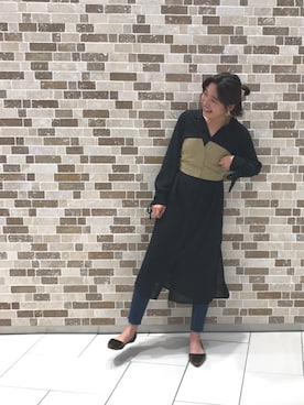 「LILY BROWN（リリーブラウン）のアイテム（シャツワンピース）」を使った、りささん（レディース・157cm）の春コーディネート