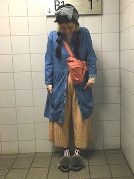 「ウィッグ」｜「アイテム（シャツワンピース）」を使った、ょ。さん（レディース・159cm）の夏コーディネート