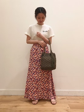 「RODE SKO（ロデスコ）のMARIA タッセルペーパーショルダー（ショルダーバッグ）」を使った、mayuさん（レディース・152cm）の春コーディネート