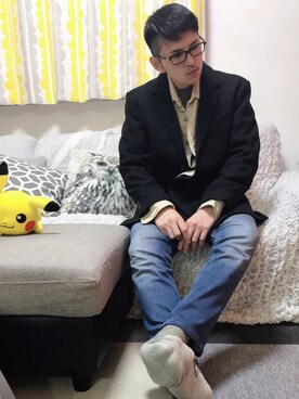 「FENDI」｜「アイテム（チェスターコート）」を使った、knj_15さん（メンズ・178cm）の冬コーディネート