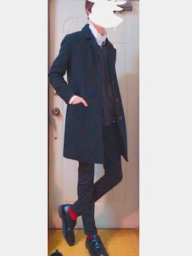 「服バカ」｜「アイテム（チェスターコート）」を使った、怜也さん（メンズ・174cm）の冬コーディネート