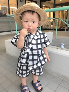 「GLOBAL WORK（グローバルワーク）のアイテム（水着/着物・浴衣）」を使った、key.さん（キッズ・70cm）の夏コーディネート