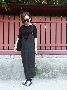 「CONVERSE ADDICT（コンバースアディクト）のアイテム」を使った、yuki hamanoさん（レディース・153cm）の夏コーディネート