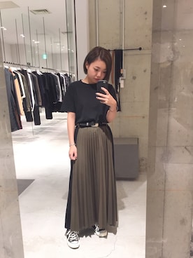 「CONVERSE ADDICT（コンバースアディクト）のアイテム」を使った、yuki hamanoさん（レディース・153cm）の夏コーディネート