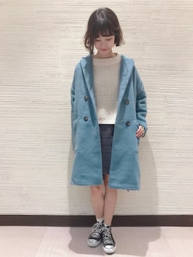「コクーンコート」｜「アイテム（チェスターコート）」を使った、flowerさん（レディース・159cm）の秋コーディネート