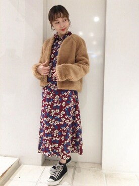 「flower（フラワー）のアイテム（ブルゾン）」を使った、flowerさん（レディース・158cm）の秋コーディネート