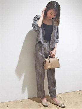 「flower」｜「アイテム（ノーカラージャケット）」を使った、flowerさん（レディース・160cm）の秋コーディネート