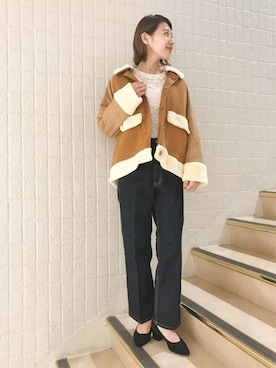 「flower（フラワー）のアイテム（その他アウター）」を使った、flowerさん（レディース・158cm）の秋コーディネート