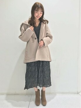 「flower（フラワー）のアイテム（その他アウター）」を使った、flowerさん（レディース・158cm）の秋コーディネート