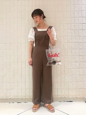 「flower」｜「アイテム（オールインワン・サロペット）」を使った、flowerさん（レディース・156cm）の夏コーディネート