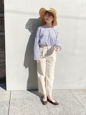 「flower」｜「アイテム（帽子）」を使った、flowerさん（レディース・160cm）の春コーディネート