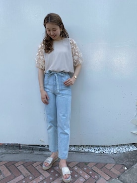 「flower」｜「アイテム（アクセサリー）」を使った、flowerさん（レディース・164cm）の春コーディネート