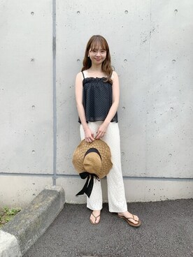 「flower」｜「アイテム（帽子）」を使った、flowerさん（レディース・160cm）の夏コーディネート