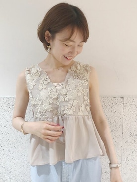 「flower」｜「アイテム（アクセサリー）」を使った、flowerさん（レディース・158cm）の夏コーディネート
