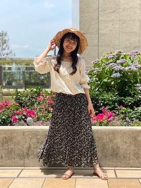 「flower」｜「アイテム（帽子）」を使った、flowerさん（レディース・148cm）の夏コーディネート
