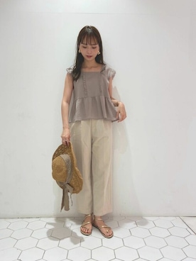 「flower」｜「アイテム（帽子）」を使った、flowerさん（レディース・160cm）の夏コーディネート