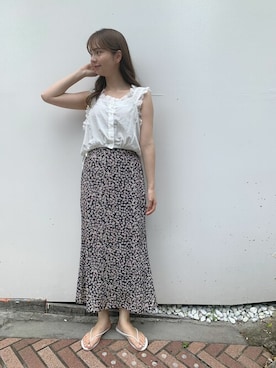 「コットンレース」｜flowerさん（レディース・160cm）の夏コーディネート