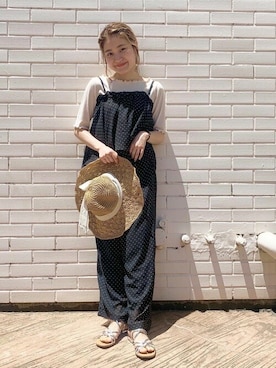 「flower」｜「アイテム（帽子）」を使った、flowerさん（レディース・149cm）の夏コーディネート