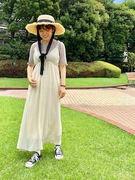 「flower」｜「アイテム（帽子）」を使った、flowerさん（レディース・154cm）の夏コーディネート