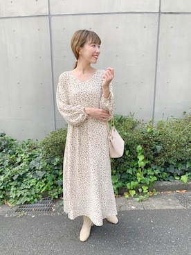 「flower」｜「アイテム（ブーティ）」を使った、flowerさん（レディース・163cm）の秋コーディネート