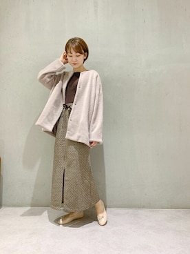 「アイテム（ムートンコート、ピンク系）」を使った、flowerさん（レディース・158cm）の秋コーディネート