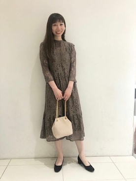 「ホリデー」｜「アイテム（ワンピース/ドレス）」を使った、flowerさん（レディース・160cm）の冬コーディネート