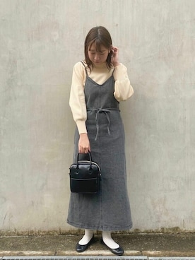 「おとなコーデ」｜「アイテム（ワンピース）」を使った、flowerさん（レディース・160cm）の冬コーディネート