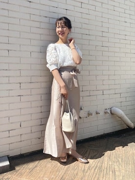 「綺麗めコーデ」｜「アイテム（バレエシューズ）」を使った、flowerさん（レディース・156cm）の春コーディネート