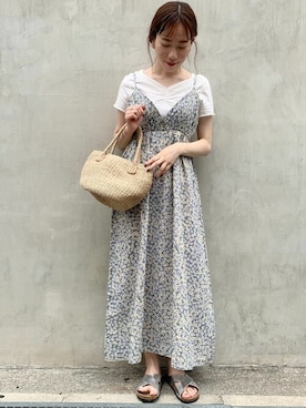 「キャミソールワンピ」｜flowerさん（レディース・160cm）の春コーディネート