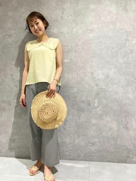 「flower」｜「アイテム（帽子）」を使った、flowerさん（レディース・163cm）の春コーディネート