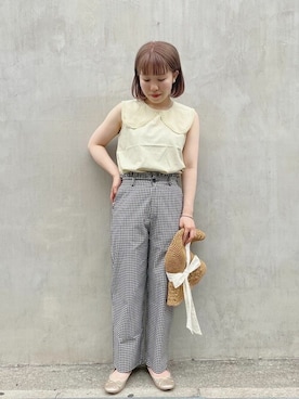 「flower」｜「アイテム（帽子）」を使った、flowerさん（レディース・154cm）の春コーディネート