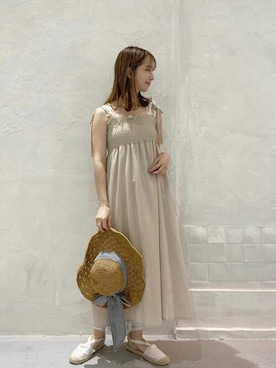 「flower」｜「アイテム（帽子）」を使った、flowerさん（レディース・160cm）の春コーディネート