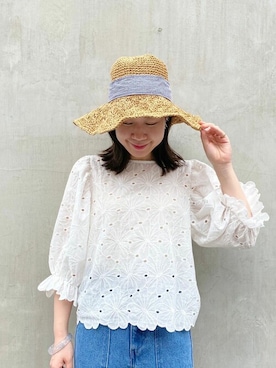 「flower」｜「アイテム（帽子）」を使った、flowerさん（レディース・158cm）の夏コーディネート