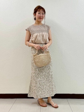 「flower」｜「アイテム（アクセサリー）」を使った、flowerさん（レディース・156cm）の夏コーディネート