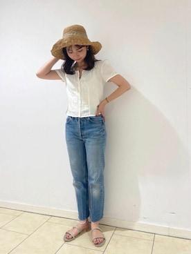 「flower」｜「アイテム（帽子）」を使った、flowerさん（レディース・160cm）の夏コーディネート